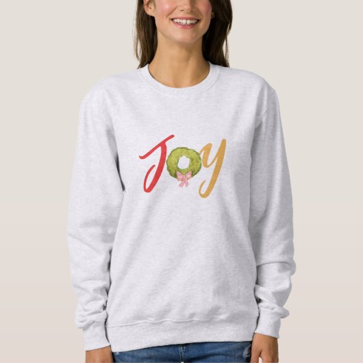 Sweatshirt Noël Joie Fun Fun Whimsical Cute Wreath (Devant)