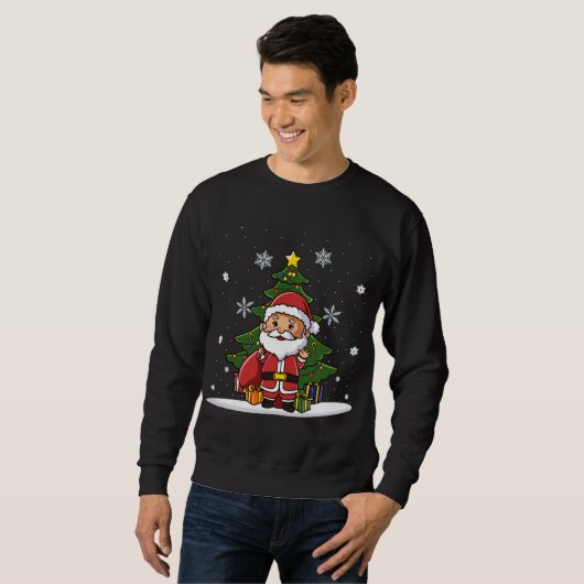 Sweatshirt Noël jolie mignonne Kawaii Chibi Santa Claus (Devant entier)