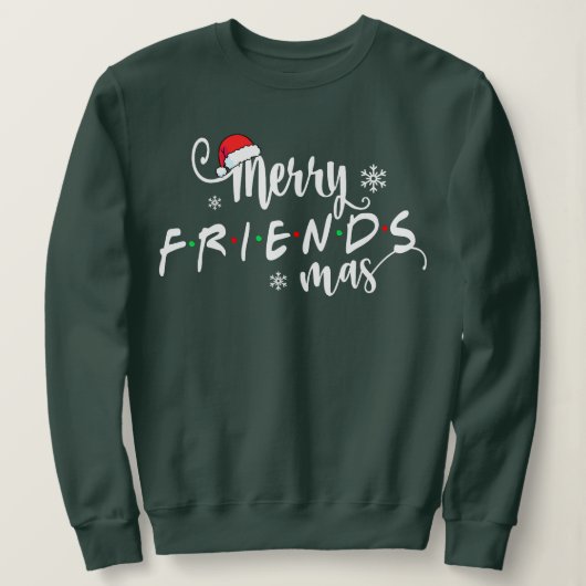 Sweatshirt Noël Joyeux amis Santa Hat Correspondant Fami (Design devant)