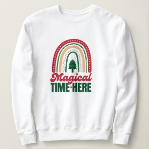 Sweatshirt noël, joyeux et lumineux, joyeux, moderne, rétro t