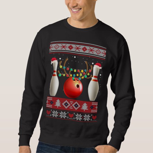 Sweatshirt Noël laid de bowling (Devant)