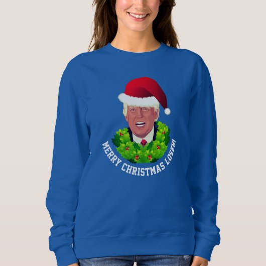 Sweatshirt Noël laid de Père Noël d'atout rouge drôle de (Devant)