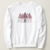Sweatshirt Noël Léopard Rose Hiver Cosy (Design devant)