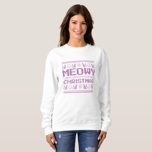 Sweatshirt Noël Meowy (Devant entier)
