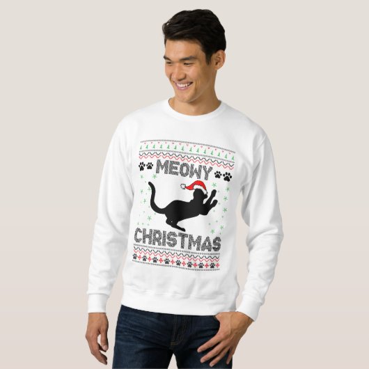 Sweatshirt Noël Meowy (Devant entier)