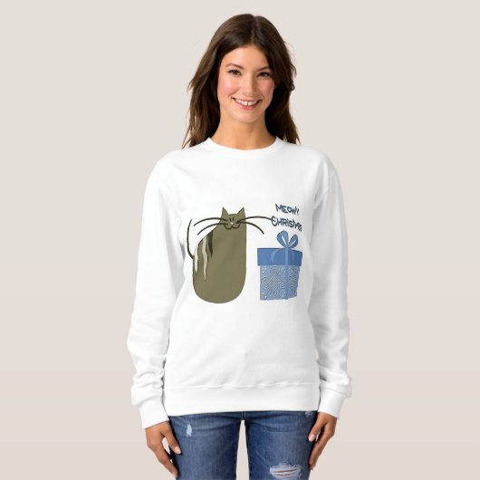 Sweatshirt Noël Meowy (Devant entier)