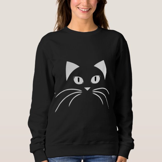 Sweatshirt Noël Mignonne Chat Noir Noël (Devant)