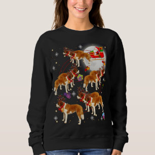 Sweatshirt Noël Mignonne Père Noël équitation Saint Bernard X