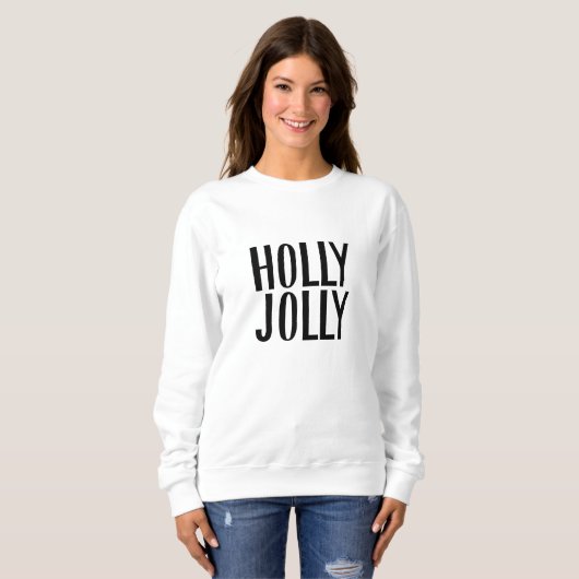 Sweatshirt Noël minimal Holly Jolly (Devant entier)