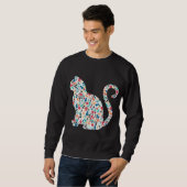 Sweatshirt Noël Motif Chat Noël (Devant entier)