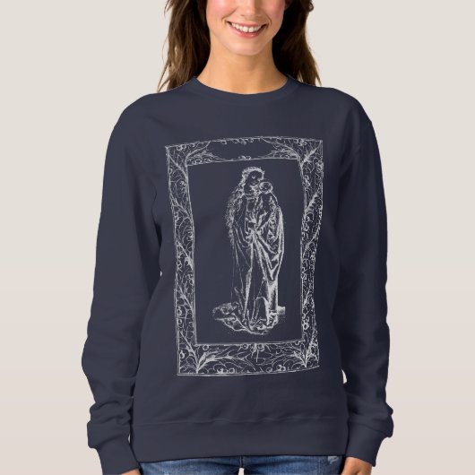 Sweatshirt Noël Nativité Madonna et Enfant Holly Frontière (Devant)