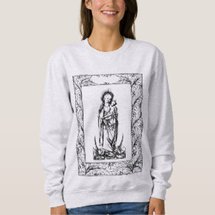 Sweatshirt Noël Nativité Madonna et Enfant Holly Frontière