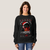 Sweatshirt Noël Non Pas Aujourd'Hui Drôle Chat Noir Noël (Devant entier)