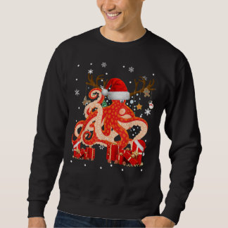 Sweatshirt Noel Octopus drôle Père Noël Reindeer Octopus Lov