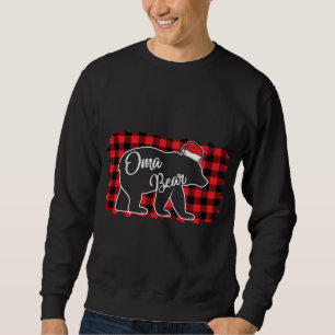 Sweatshirt Noël Oma Oear Noël Red Plaid Buffalo Fam