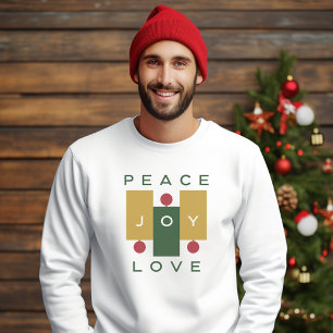 Sweatshirt Noël Paix colorée Joie Amour Citation Typographie