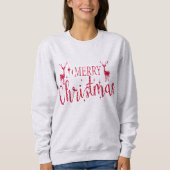Sweatshirt Noël Parties scintillant rouge Joyeux Noël (Devant)