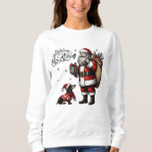 Sweatshirt Noël Père Noël et Dachshund (Devant)