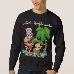 Sweatshirt Noël Père Noël Mele Kalikimaka Hawaii Palm Tree P