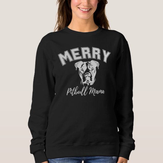 Sweatshirt Noël Pit Bull Mama (Devant)