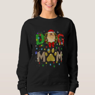 Sweatshirt Noël Poméranie maman Casquette Père Noël Scarf Pla