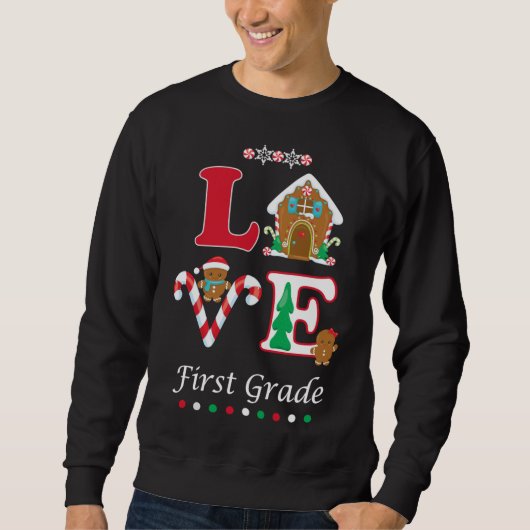 Sweatshirt Noël Première année de vacances Enseignants Étudia (Devant)