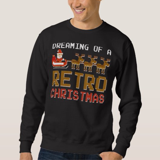 Sweatshirt Noël Rétro 8 bits Pixelated Pixel Mauvais Noël (Devant)