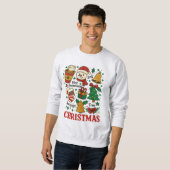 Sweatshirt Noël Rétro Dessins de Noël (Devant entier)
