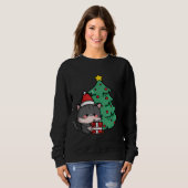 Sweatshirt Noël Réveillé Chat de Noël (Devant entier)
