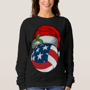 Sweatshirt Noël Santa Hat Volleyball Sport Drôle Cadeau