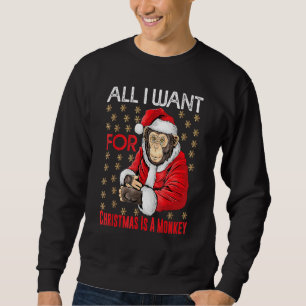 Sweatshirt Noël Singe Noël Singe Singe Pajama Animaux