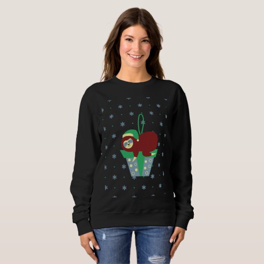 Sweatshirt Noël Sloth Blue Orament (Devant entier)
