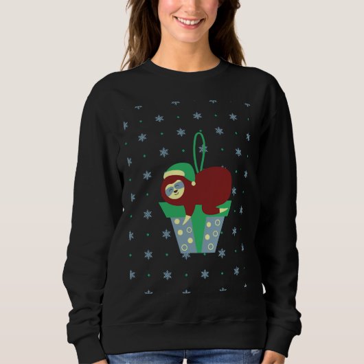 Sweatshirt Noël Sloth Blue Orament (Devant)