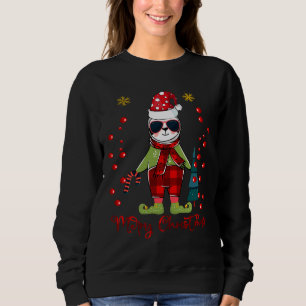 Sweatshirt Noël Sloth Buffalo Plaid Sloth Funny Sloth