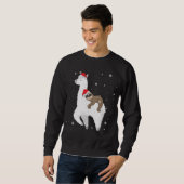 Sweatshirt Noël Sloth équitation Llama Père Noël Funny Pyjama (Devant entier)