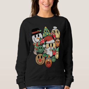 Sweatshirt Noël Sourire Heureux Père Noël Avec Amis Famille