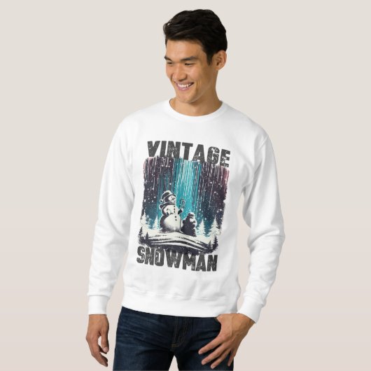 Sweatshirt Noël vintage Snowman (Devant entier)