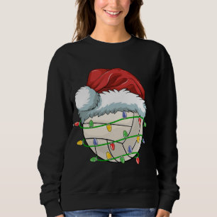 Sweatshirt Noël Volley-ball Ball Santa Hat Lumière Drôle Sp