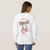 Sweatshirt Nœud Papillon Rétro Léopard Cerise Douce & Douille (Dos entier)