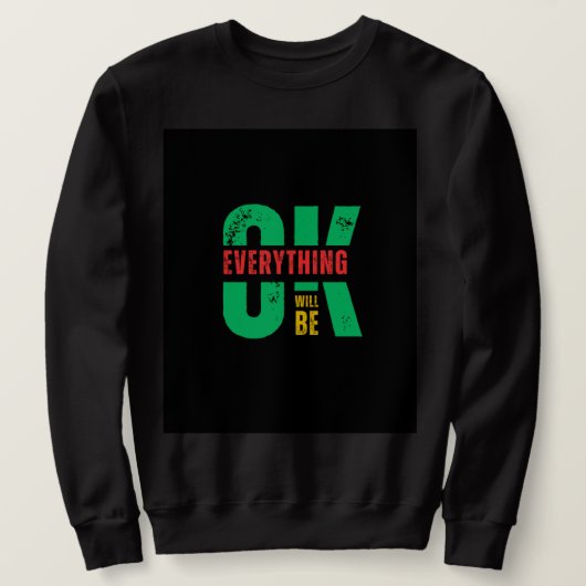 Sweatshirt noir à manches longues (Design devant)