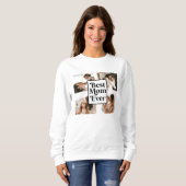 Sweatshirt Noir Blanc Meilleure Maman Jamais Photo personnali (Devant entier)