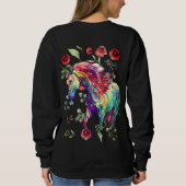 Sweatshirt (Noir) Chats Unicorn tendance à la mode (Dos)