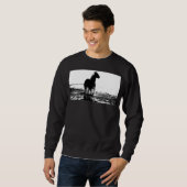 Sweatshirt noir de base  coureur Modèle de cheval (Devant entier)
