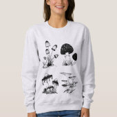 Sweatshirt Noir de beaucoup de champignons sur le blanc (Devant)