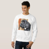 Sweatshirt noir de Labradoodle #1 (Devant entier)