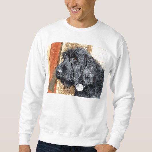 Sweatshirt noir de Labradoodle #1 (Devant)
