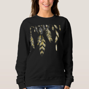Sweatshirt Noir de plumes et de cristaux de Boho de *~* et