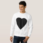 Sweatshirt Noir et Blanc Love Heart Design. (Devant entier)