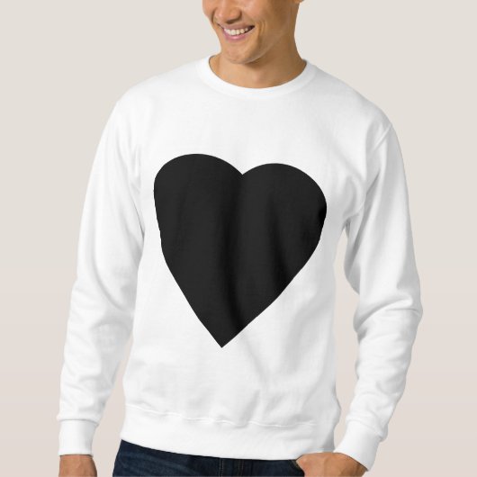 Sweatshirt Noir et Blanc Love Heart Design. (Devant)