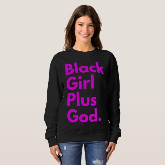 SWEATSHIRT NOIR FILLE PLUS DIEU (Devant entier)